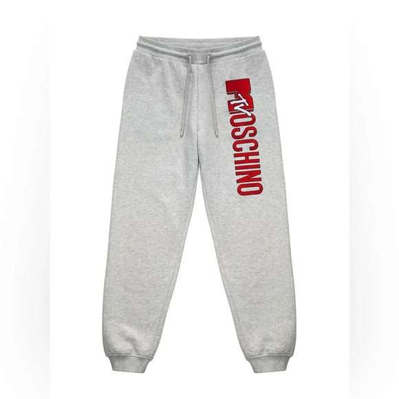 H&M x Moschino MTV Grey Sweatpants Women’s Unisex Casual Designer Logo XS - Picture 1 of 11